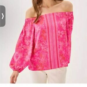 Floral Off-Shoulder Pink Top